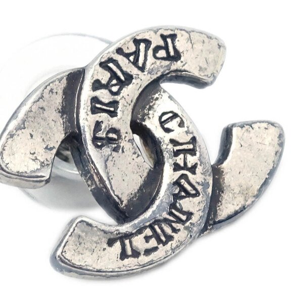 Chanel CC Piercing Earrings Silver 99A 165798 - Picture 2 of 8